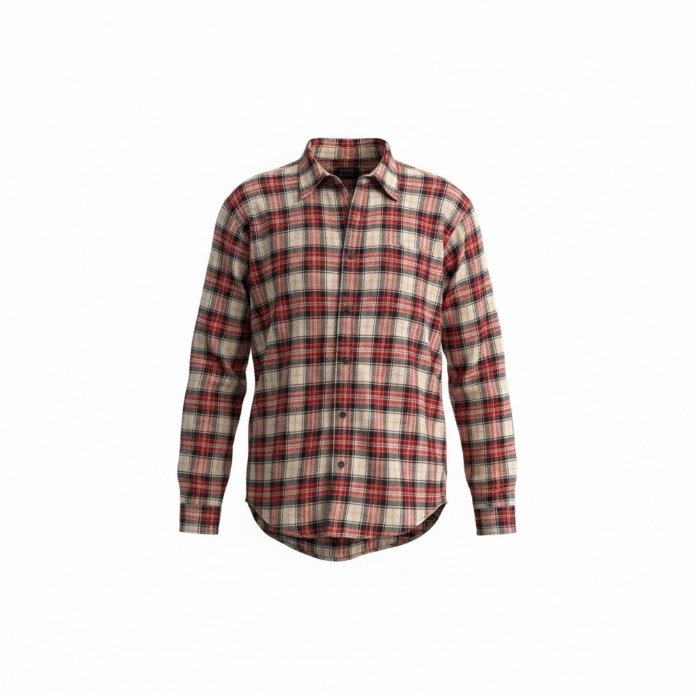 J.Crew Mens Flannel Button Down Shirt XL Red Navy Blue Plaid Cotton Long Sleeve